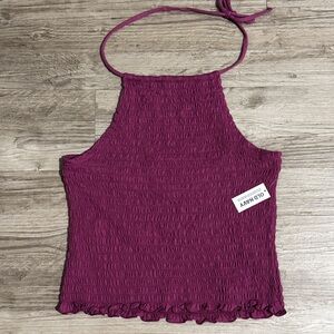 Old Navy Women's Smocked Halter Tank Top - Plum